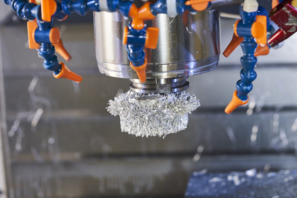 Aluminum chip puck formed from improper milling strategies