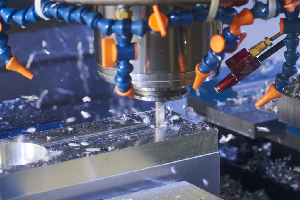 3-Flute end mill slicing through aluminum in a Haas 3 axis cnc machine